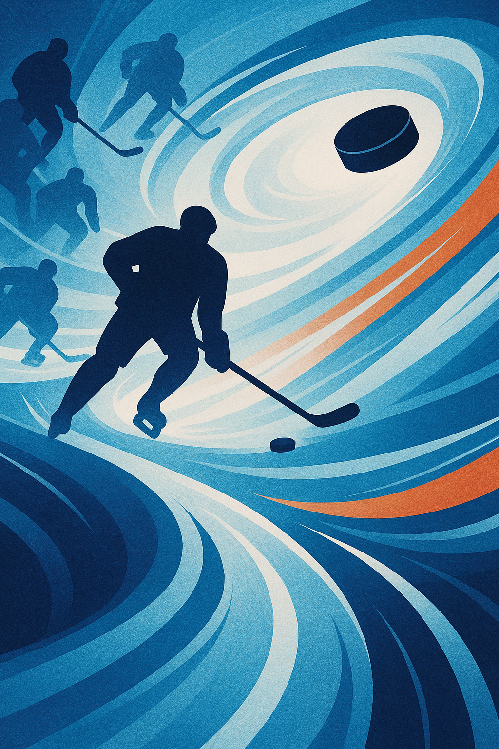 Artistic illustration of hockey history