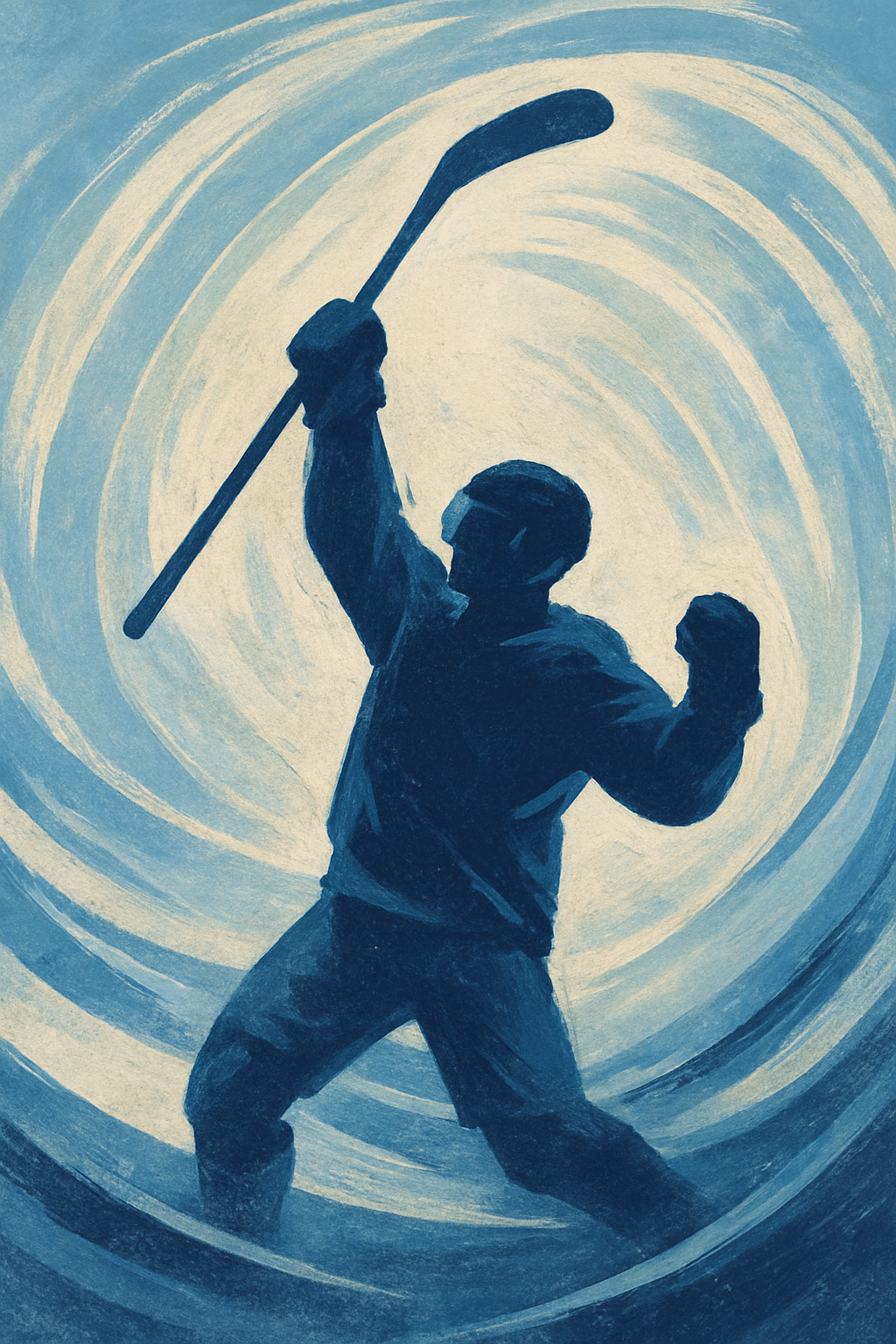 Hockey player celebration illustration
