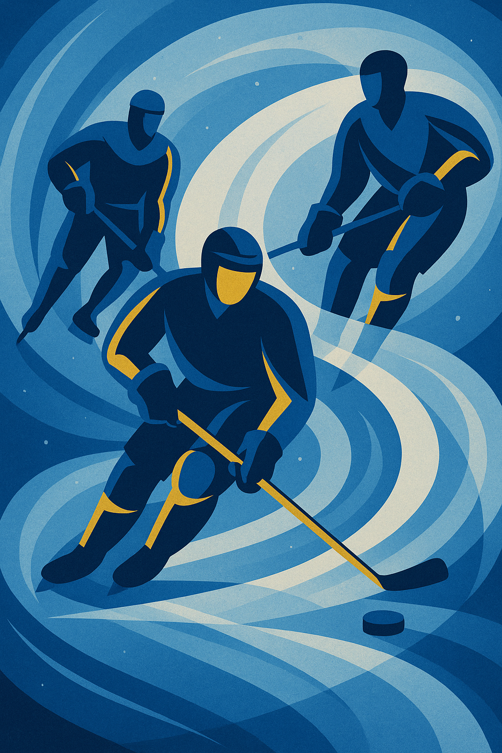 Abstract illustration of hockey teamwork